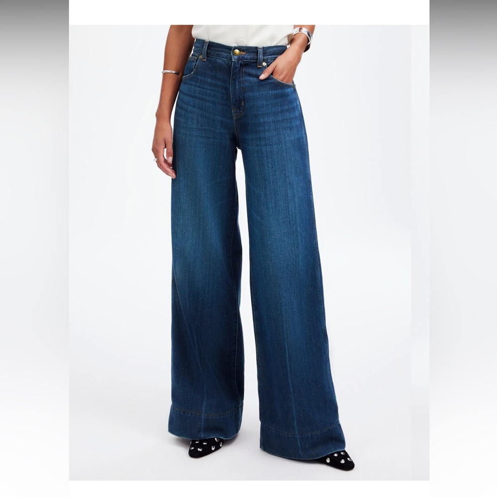 Madewell Size 27 Wide Leg Cashmere Jeans NWOT Baggy High Waisted Oversized Fit
